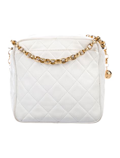 grey quilted chanel bag|vintage white quilted Chanel bag.